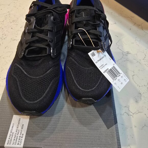 Adidas Ultraboost 22 Running Shoes Black Pink HQ8593 Womens Size 7 Mens 6 NEW - Picture 3 of 12